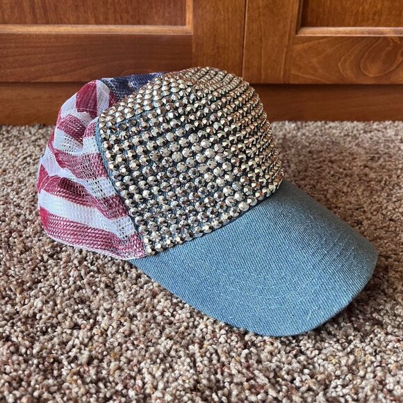 Accessories - American Flag Rhinestone Y2K Cap 🇺🇸